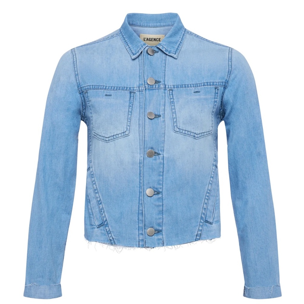 L'AGENCE JANELLE CROPPED DENIM JACKET